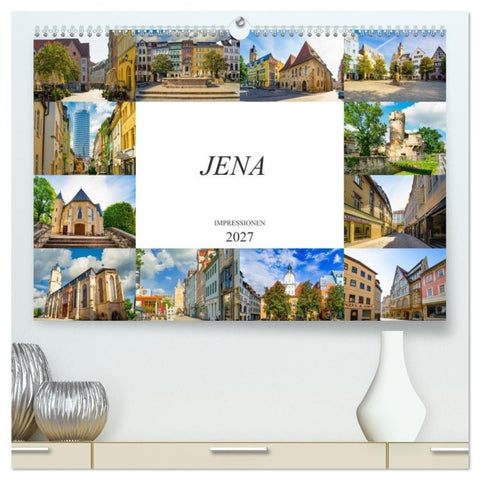 Jena Impressionen (hochwertiger Premium Wandkalender 2027 DIN A2 quer), Kunstdruck in Hochglanz