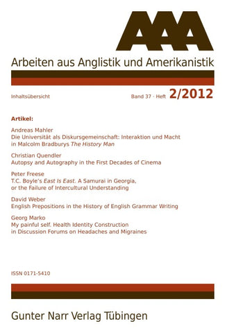 AAA - Arbeiten aus Anglistik und Amerikanistik 2012 Heft 2