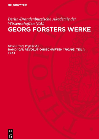 Revolutionsschriften 1792/93, Teil 1: Text