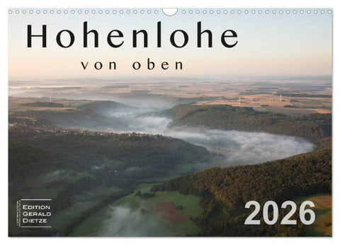 Hohenlohe von oben (Wandkalender 2026 DIN A3 quer), CALVENDO Monatskalender