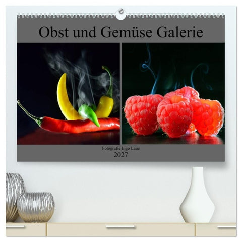 Obst und Gemüse Galerie (hochwertiger Premium Wandkalender 2027 DIN A2 quer), Kunstdruck in Hochglanz