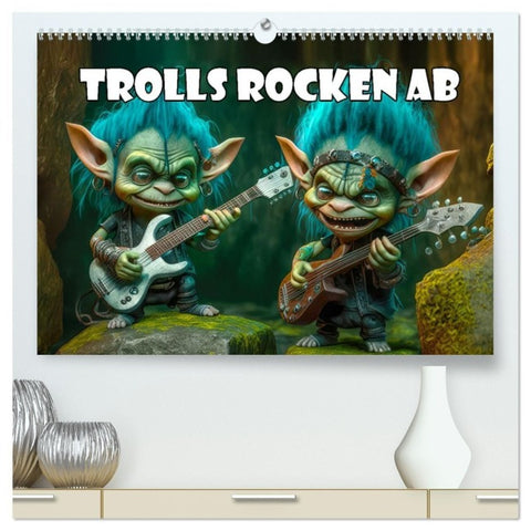 Trolls rocken ab (hochwertiger Premium Wandkalender 2027 DIN A2 quer), Kunstdruck in Hochglanz