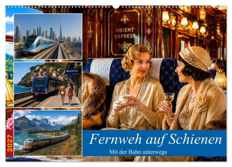 Fernweh auf Schienen (Wandkalender 2027 DIN A2 quer), CALVENDO Monatskalender