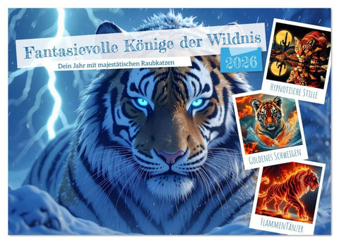 Fantasievolle Könige der Wildnis (Tischkalender 2026 DIN A5 quer), CALVENDO Monatskalender