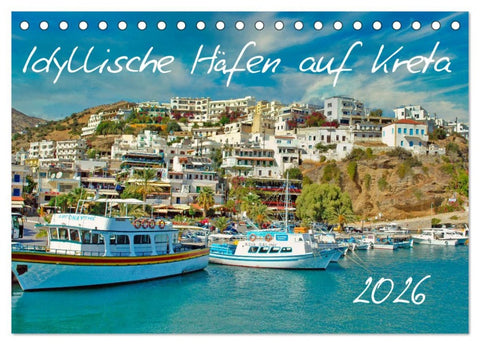 Idyllische Häfen auf Kreta (Tischkalender 2026 DIN A5 quer), CALVENDO Monatskalender