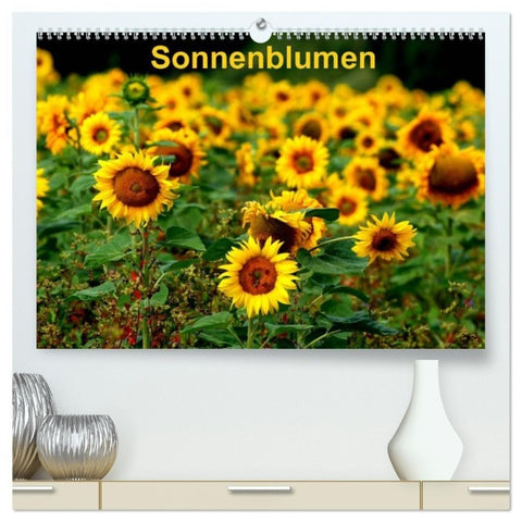 Sonnenblumen (hochwertiger Premium Wandkalender 2027 DIN A2 quer), Kunstdruck in Hochglanz