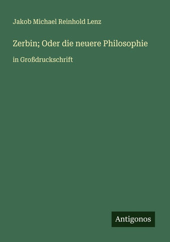 Zerbin; Oder die neuere Philosophie
