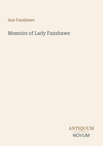 Memoirs of Lady Fanshawe