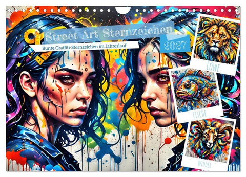 Street Art Sternzeichen (Wandkalender 2027 DIN A4 quer), CALVENDO Monatskalender