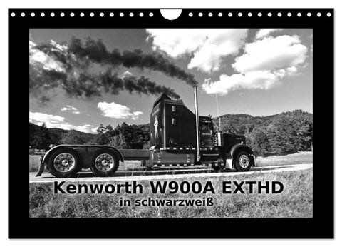 Kenworth W900A EXTHD - in schwarzweiß (Wandkalender 2026 DIN A4 quer), CALVENDO Monatskalender