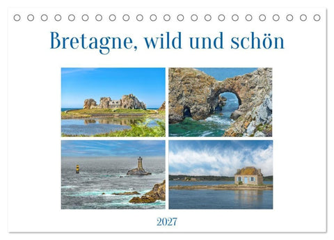 Bretagne, wild und schön (Tischkalender 2027 DIN A5 quer), CALVENDO Monatskalender