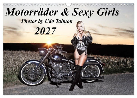 Motorräder & Sexy Girls (Wandkalender 2027 DIN A3 quer), CALVENDO Monatskalender