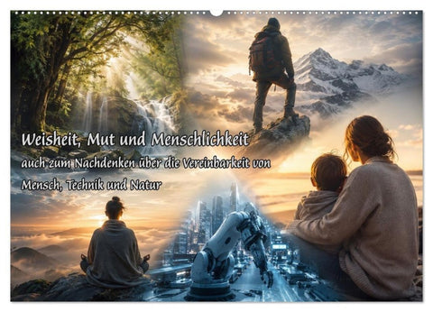 Weisheit, Mut und Menschlichkeit (Wandkalender 2027 DIN A2 quer), CALVENDO Monatskalender