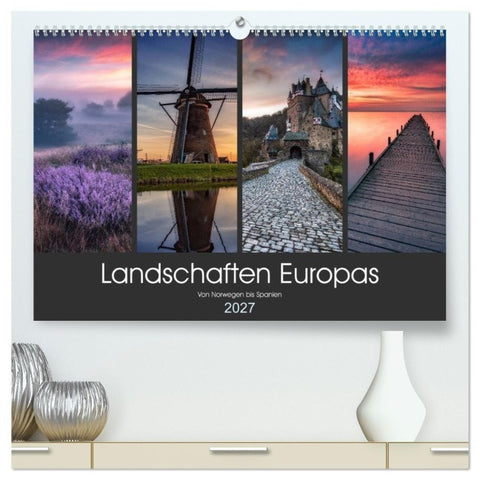 Landschaften Europas (hochwertiger Premium Wandkalender 2027 DIN A2 quer), Kunstdruck in Hochglanz