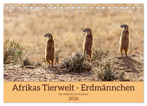 Afrikas Tierwelt - Erdmännchen (Tischkalender 2026 DIN A5 quer), CALVENDO Monatskalender