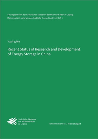 Recent Status of Research and Development of Energy Storage in China