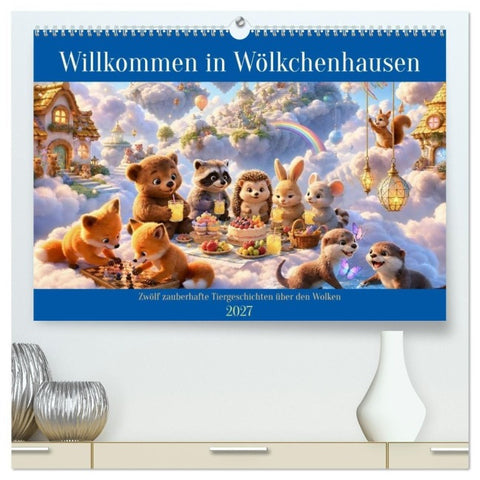 Willkommen in Wölkchenhausen (hochwertiger Premium Wandkalender 2027 DIN A2 quer), Kunstdruck in Hochglanz