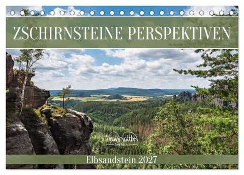 Zschirnsteine Perspektiven - Elbsandstein (Tischkalender 2027 DIN A5 quer), CALVENDO Monatskalender