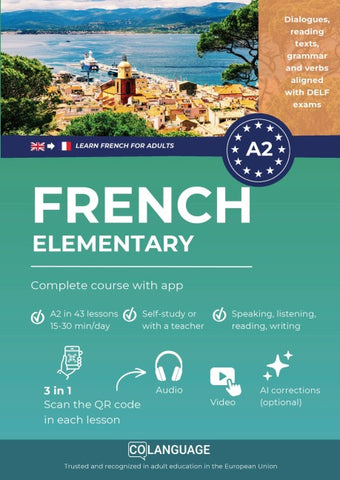 Learn French A2 elementary: complete course with app