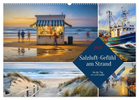 Salzluft-Gefühl am Strand (Wandkalender 2027 DIN A2 quer), CALVENDO Monatskalender