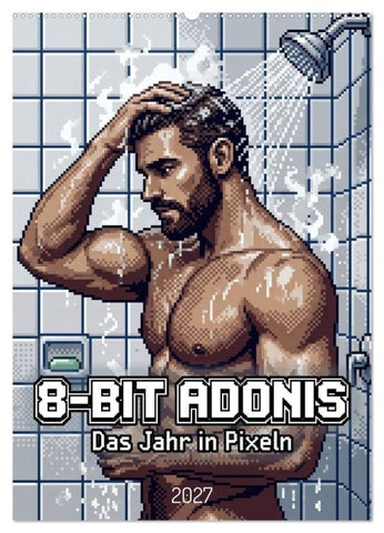 8-Bit Adonis - Das Jahr in Pixeln (Wandkalender 2027 DIN A2 hoch), CALVENDO Monatskalender
