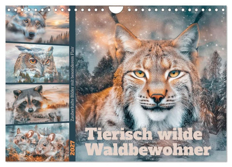 Tierisch wilde Waldbewohner (Wandkalender 2027 DIN A4 quer), CALVENDO Monatskalender