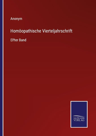 Homöopathische Vierteljahrschrift