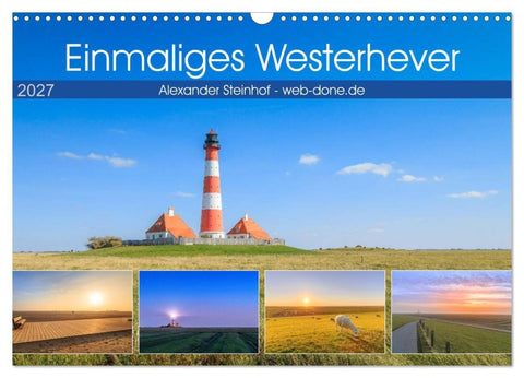 Einmaliges Westerhever (Wandkalender 2027 DIN A3 quer), CALVENDO Monatskalender