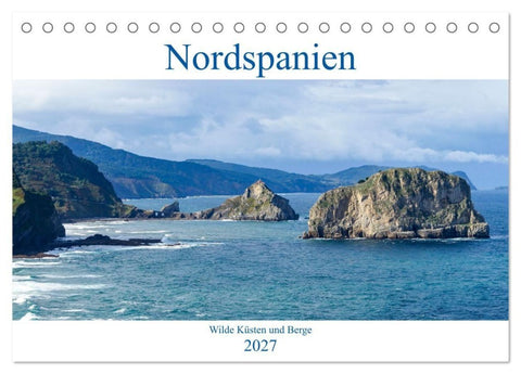 Nordspanien - Wilde Küsten und Berge (Tischkalender 2027 DIN A5 quer), CALVENDO Monatskalender