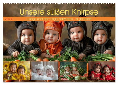 Unsere süßen Knirpse (Wandkalender 2027 DIN A2 quer), CALVENDO Monatskalender