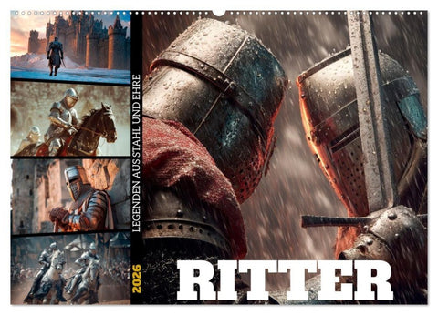 Ritter - Legenden aus Stahl und Ehre (Wandkalender 2026 DIN A2 quer), CALVENDO Monatskalender