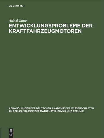 Entwicklungsprobleme der Kraftfahrzeugmotoren