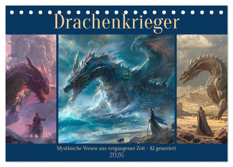 Drachenkrieger (Tischkalender 2026 DIN A5 quer), CALVENDO Monatskalender