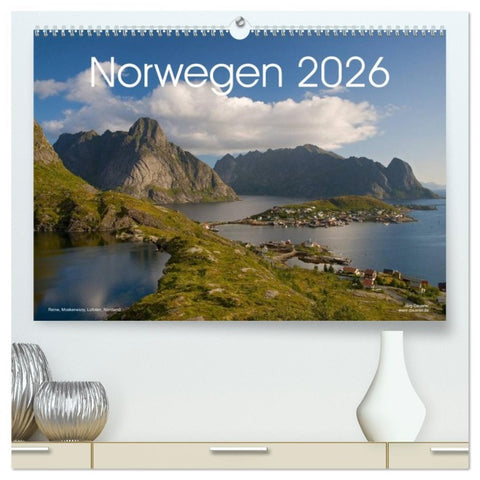 Norwegen (hochwertiger Premium Wandkalender 2026 DIN A2 quer), Kunstdruck in Hochglanz