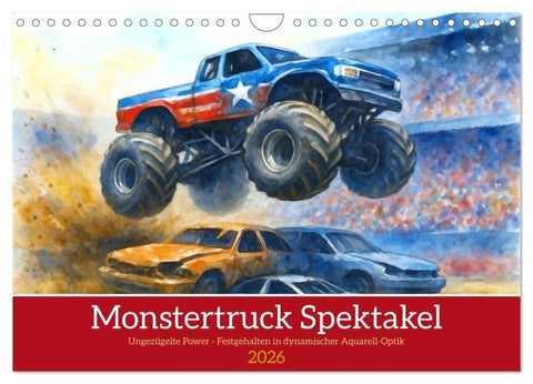 Monstertruck Spektakel (Wandkalender 2026 DIN A4 quer), CALVENDO Monatskalender