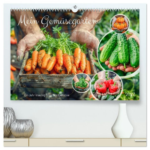 Mein Gemüsegarten - Ein Jahr knackig frisches Gemüse (hochwertiger Premium Wandkalender 2027 DIN A2 quer), Kunstdruck in Hochglanz
