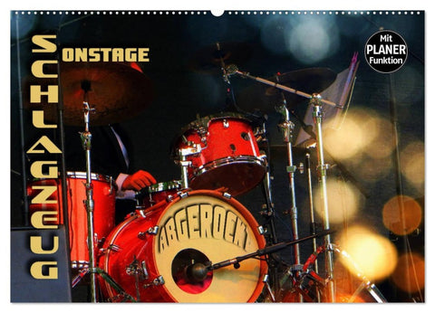 Schlagzeug onstage - "abgerockt" (Wandkalender 2026 DIN A2 quer), CALVENDO Monatskalender