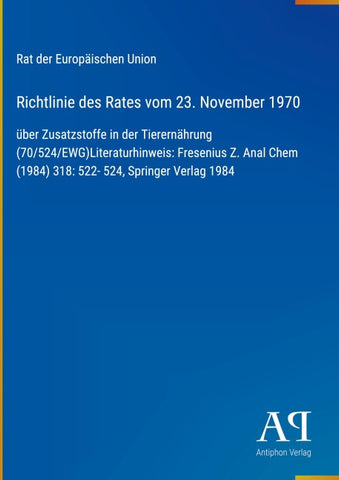 Richtlinie des Rates vom 23. November 1970