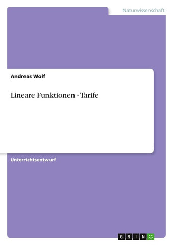 Lineare Funktionen - Tarife