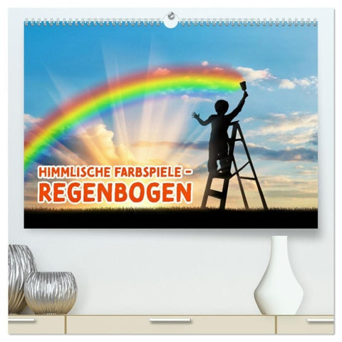 Himmlische Farbspiele - Regenbogen (hochwertiger Premium Wandkalender 2027 DIN A2 quer), Kunstdruck in Hochglanz