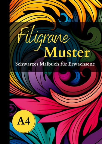 Schwarzes Malbuch für Erwachsene "Filigrane Muster"