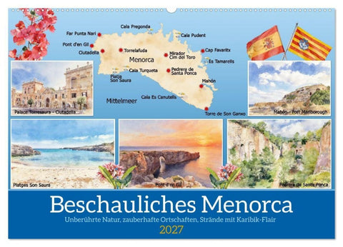 Beschauliches Menorca (Wandkalender 2027 DIN A2 quer), CALVENDO Monatskalender