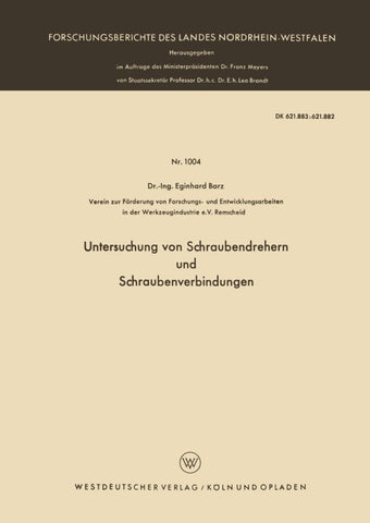 Untersuchung von Schraubendrehern und Schraubenverbindungen