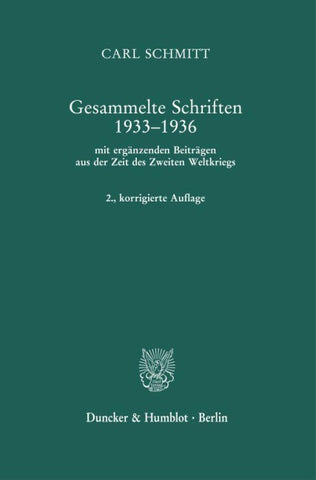 Gesammelte Schriften 1933–1936