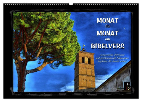 Monat für Monat ein Bibelvers (Wandkalender 2026 DIN A2 quer), CALVENDO Monatskalender