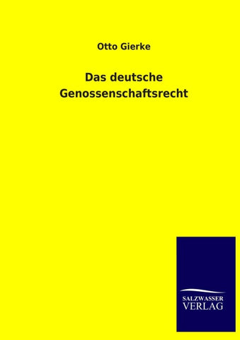 Das deutsche Genossenschaftsrecht