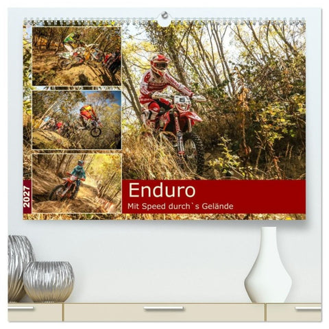 Enduro Mit Speed durch`s Gelände (hochwertiger Premium Wandkalender 2027 DIN A2 quer), Kunstdruck in Hochglanz