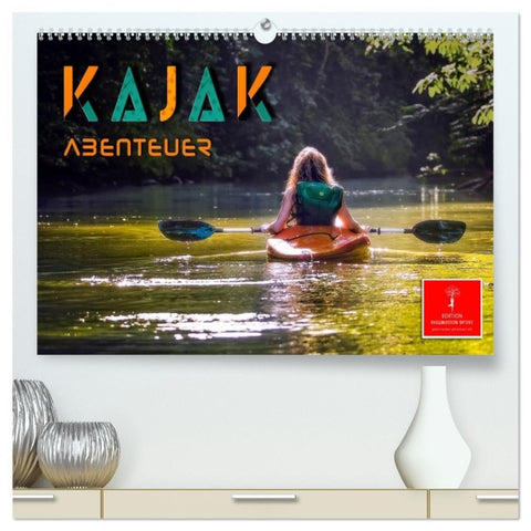 Kajak Abenteuer (hochwertiger Premium Wandkalender 2026 DIN A2 quer), Kunstdruck in Hochglanz