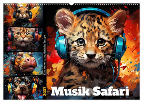 Musik Safari (Wandkalender 2027 DIN A2 quer), CALVENDO Monatskalender