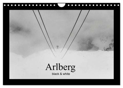 Arlberg black and white (Wandkalender 2027 DIN A4 quer), CALVENDO Monatskalender